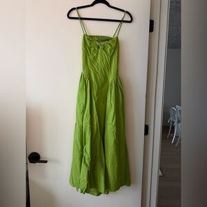 Bright Green Spaghetti Strap Maxi Dress